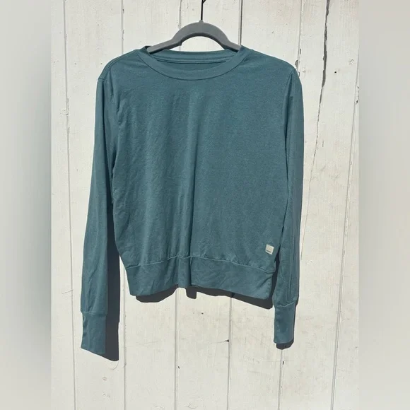 Vuori Daydream Crew Long Sleeve Shirt Top Agate Green Heather Medium - Picture 3 of 7